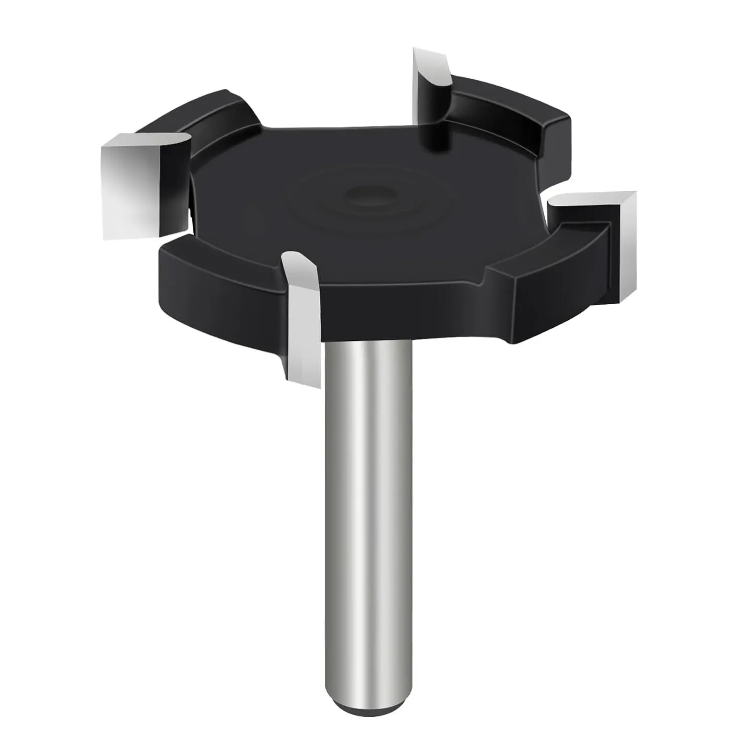 1 Piece Board Planer Router Bit, Durable 1/4 Inch Shank, Cnc Guard Surface Treatment, 4 Wing Carbide, Wood Surface Planer, Woodworking Tool, 1.5 Inch Cutting Diameter
