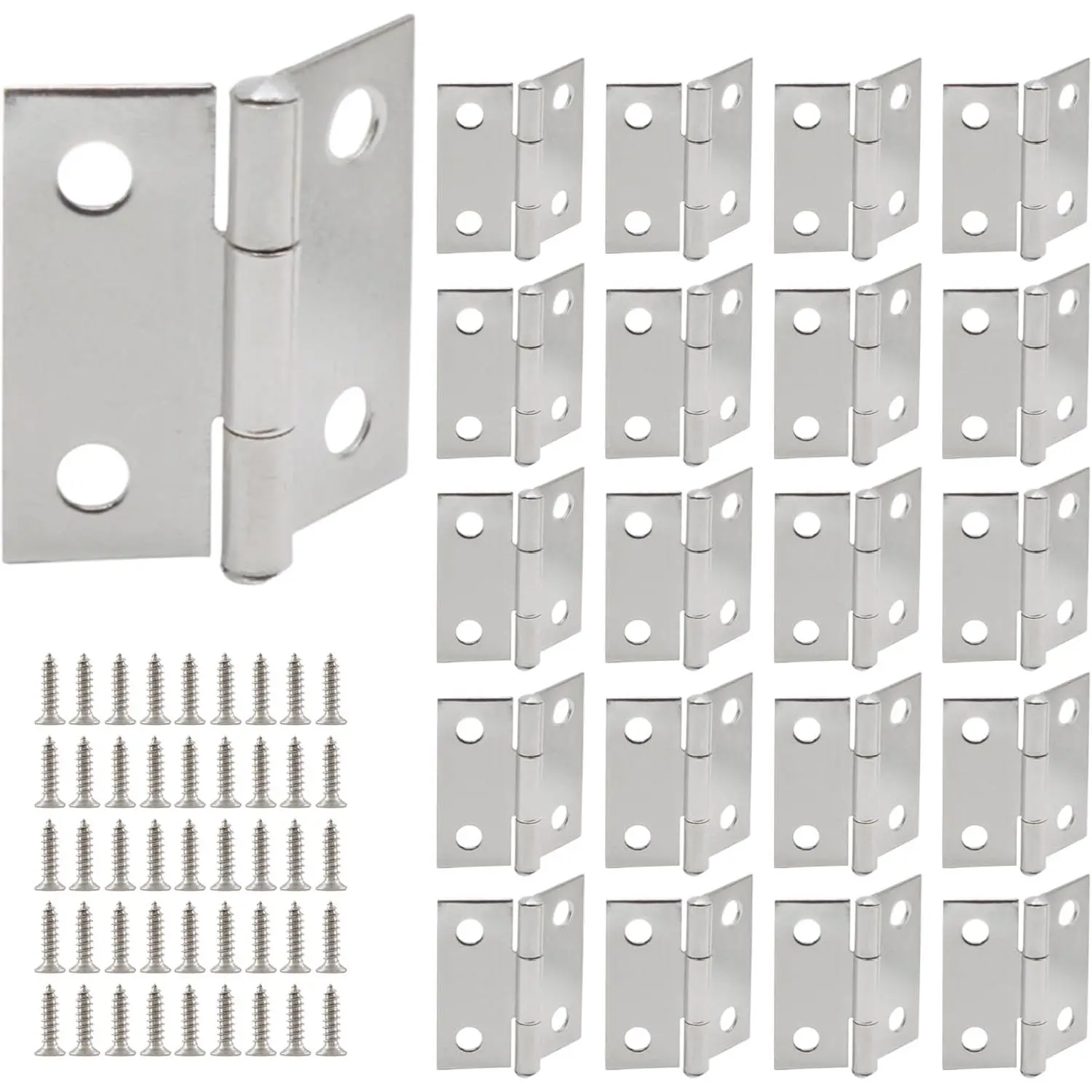 1 Inch Mini Hinges, 20 Pack, Stainless Steel  Hinges | , Cabinet Hinges, Small Folding Door Hinge, For Wooden Box, Crafts