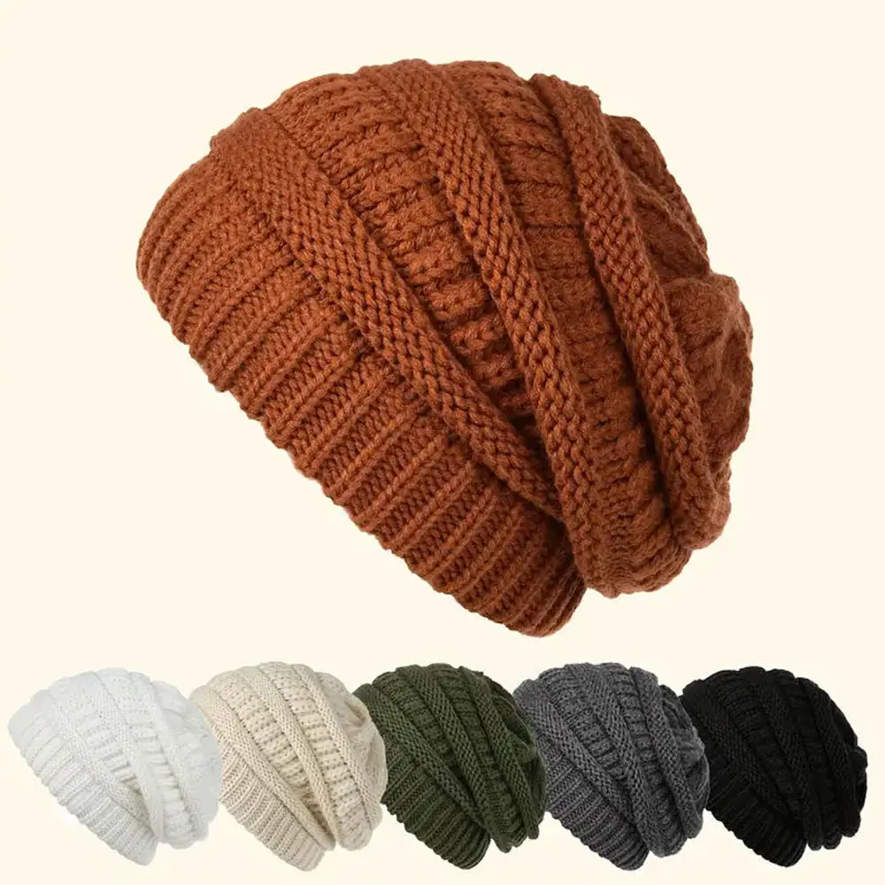 Winter Soft Warm Knit Hat, Unisex Beanie, Anti-Cold Outdoor Fuzzy Knit Cap, Thickened Warm Hat, Casual Fashion, Holiday Gift, Beanie Hats, Knitted Hat