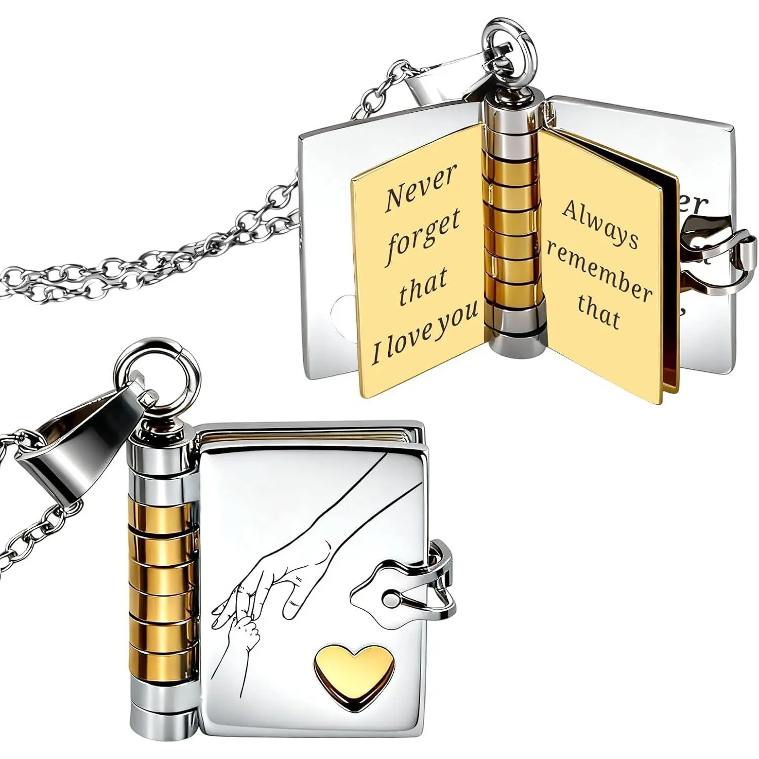 Daughter Book Necklace Birthday Gifts for Daughter from Mom Dad |  to School Supplies for Teen Girls Engraved Book Pendant Necklace Inspirational  Sweet Valentines Day Christmas