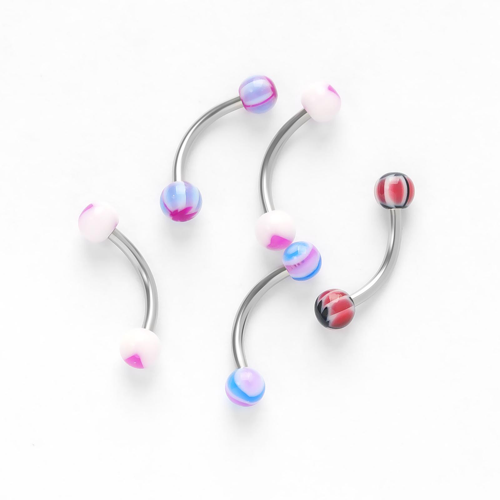 316L Stainless Steel Mixed Style Body Piercing Jewelry Set with Case, Colorful Nose Rings Tongue Rings Eyebrow Rings, Hypoallergenic Piercing Kit for Women Men