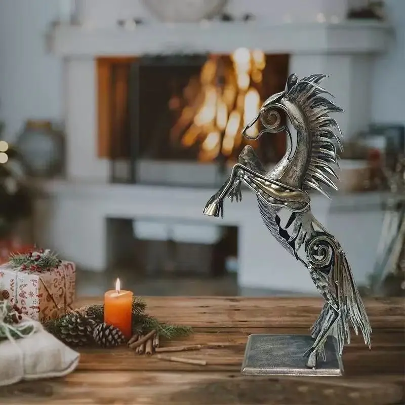 STOP SCROLLING! This Stunning Metal Horse Sculpture Is The Ultimate Home Decor Win! Vintage Bronze/Silver/Gold Finishes, Abstract Design, Perfect for Desks, Living Rooms & Office Spaces – Symbolizes Success & Prosperity