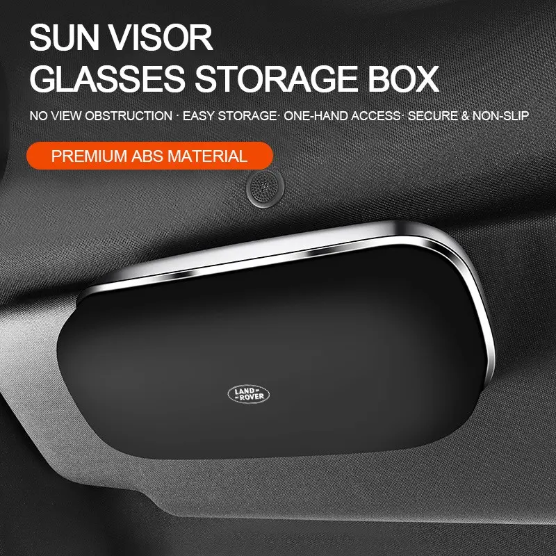Car Sun Visor Sunglasses Holder ABS Anti-Scratch Eyeglasses Storage Box For Land Rover Range Rover Range Rover Sport Range Rover Velar Range Rover Evoque Defender Auto Interior Accessories
