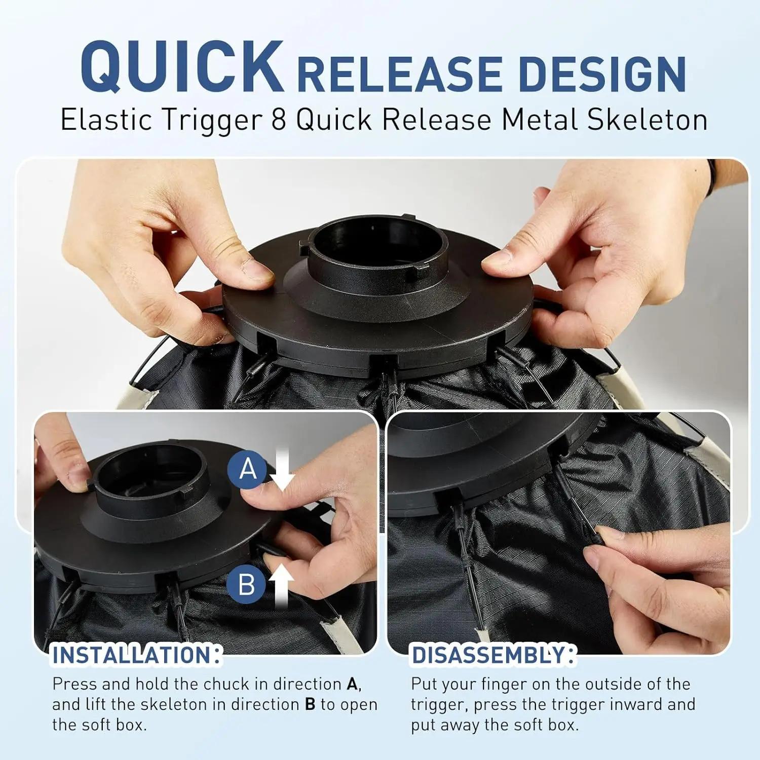 30cm Photo Bowens Mount Softbox w/ Honeycomb Grid Speedlite Portable Outdoor Octagon Umbrella Soft Box For COB Fill Light Studio