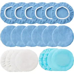 20 Pcs 5-6 Inches Microfiber Car Orbital Buffer Polisher Bonnet Polishing Buffing Pad Cover