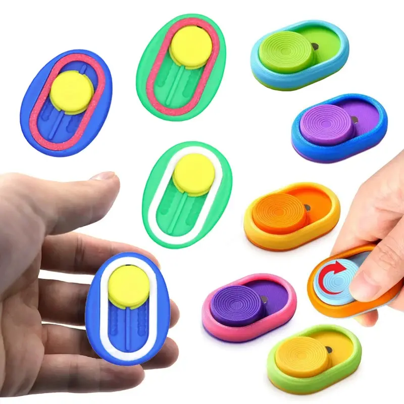 3D Printed Magnetic Slider Fidget Toys Haptic Slider Rotation Sensory Game Stress Adult Anxiety Relief Finger Push Creative Toys