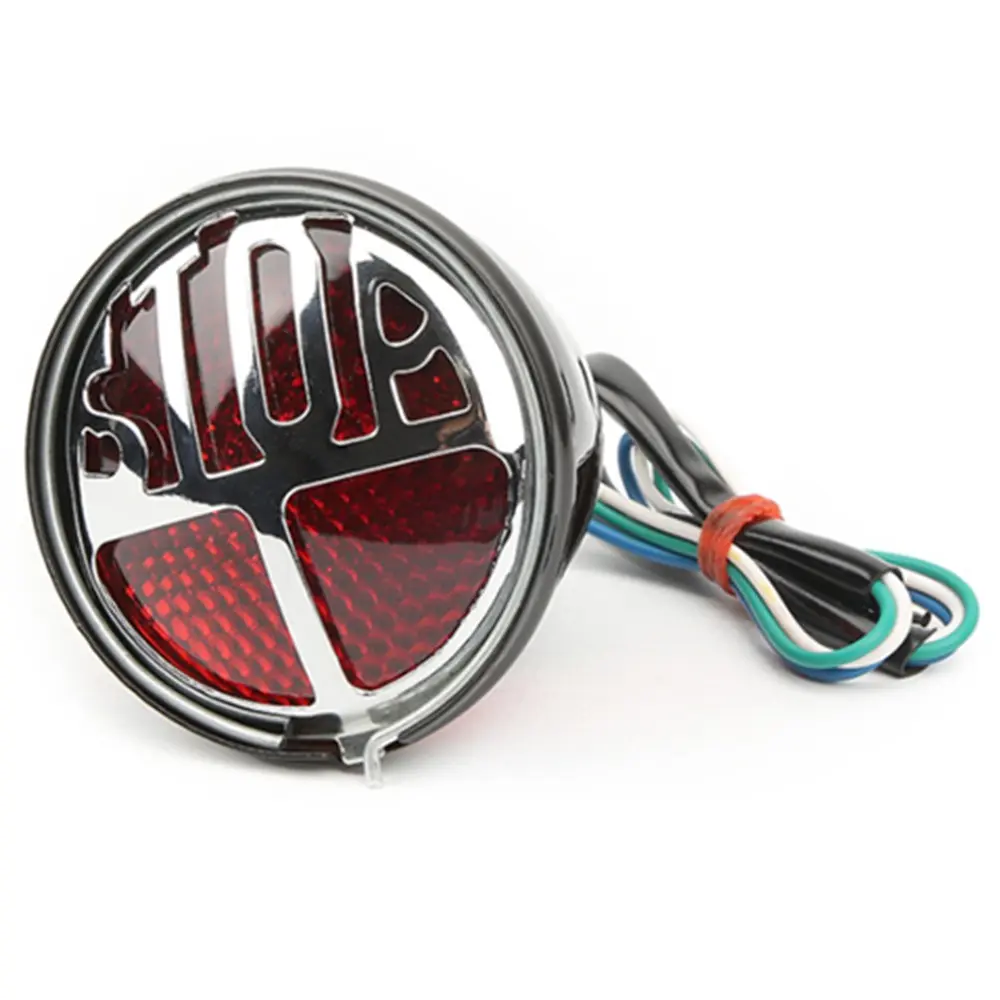 Universal 12V Motorcycle Tail Light, Rear Brake Parking License Plate Light, Suitable for Bobber Travel Dual Sport Bicycles