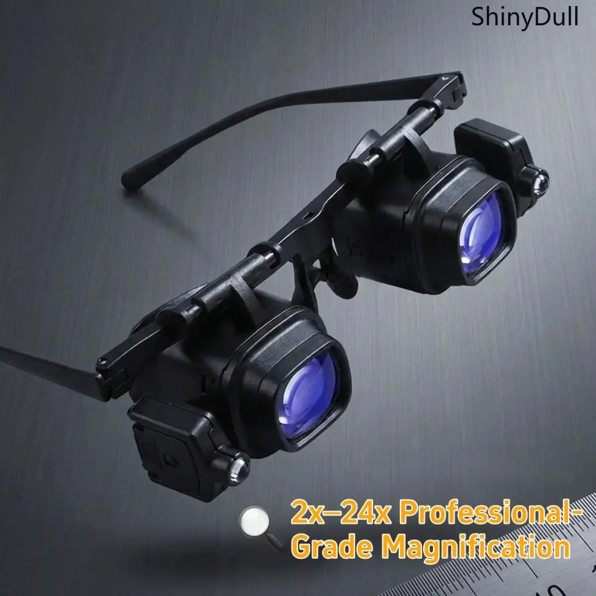 DIY Bag Accessories Head-Mounted Acrylic Magnifying Glass - 2x-24x Adjustable Magnification, LED Light, Portable ABS Plastic, Smartphone Maintenance, Pouch, Cleaning Cloth, Box Repairs, Mobile Phone Maintenance, Lenses, Acrylic Lenses, Electronic Componen