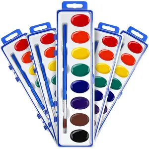 Watercolor Paint Set Bulk, 5 Pack, 8 Colors Watercolors Paint with Paintbrush, Washable Watercolor Paint Set Kids for Parties, Birthday Party Favor, Valentines for Kids Classroom.fidget toys