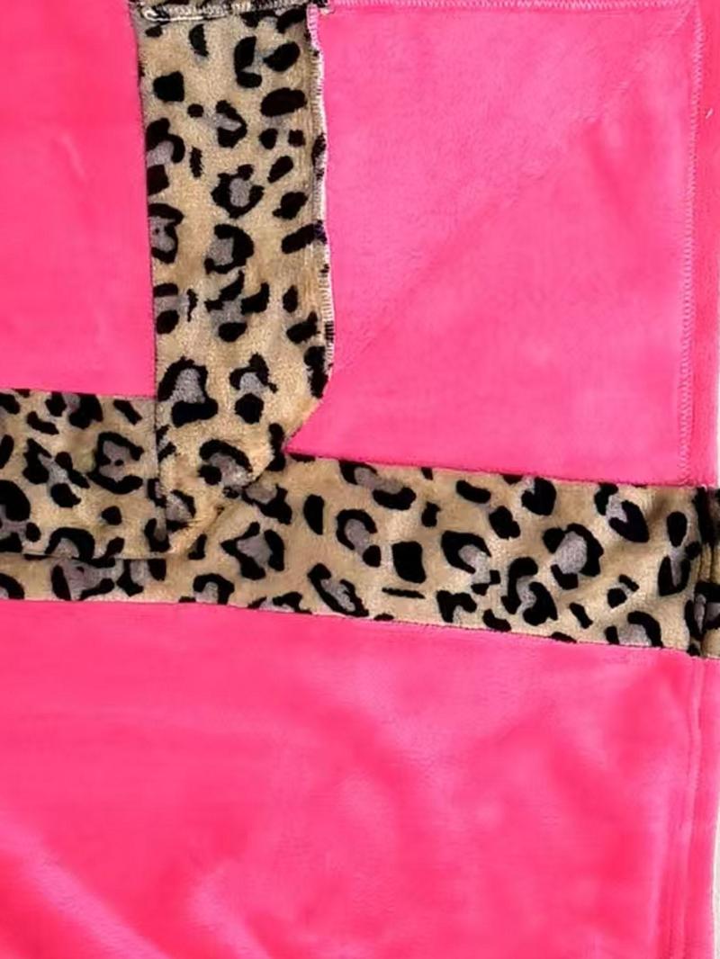 Women's Leopard Print Thermal Lined Bathrobe, Casual Soft Comfortable Long Sleeve Belted Robe, Women's Sleepwear for Fall & Winter