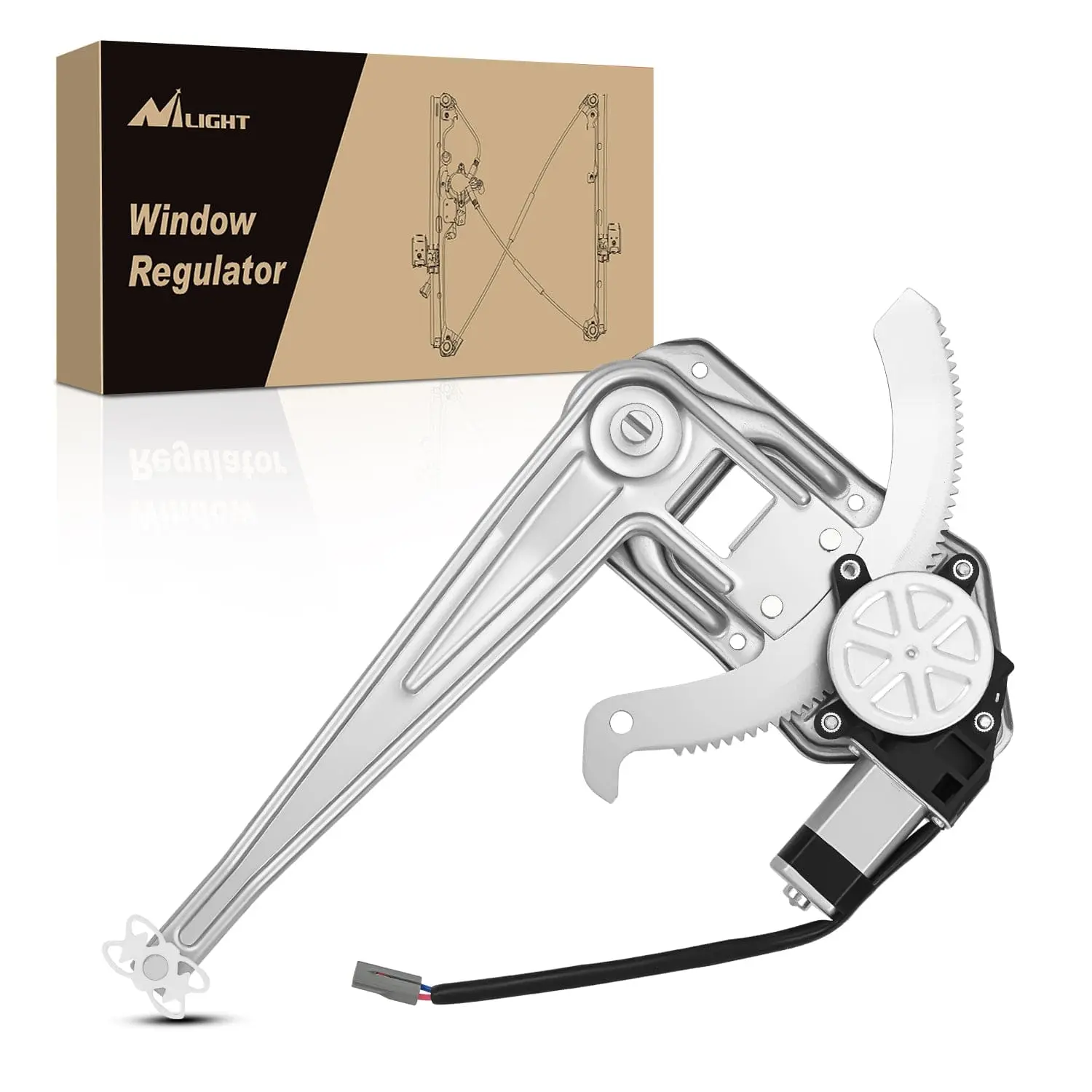 Nilight Sturdy Power Window Regulator with Motor Assembly Replacement - Stainless Steel, Copper, Plug-in Fit, High Torque, Smooth Move - for Ford Ranger 1993-2011 Front Pass. Side, 3L5Z1023208AA, 8L5Z7823394A, 741-832, Corrosion Resistant, Direct Replacem