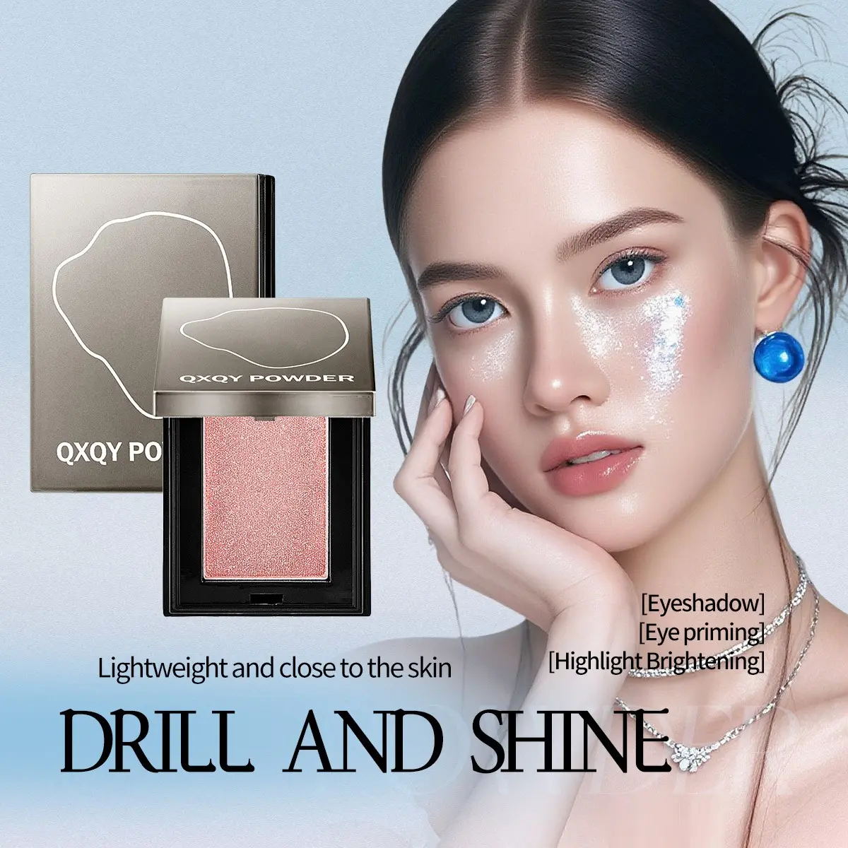 Beauty Highlighter Powder, Brightening Glow for All Skin Tones, Essential Makeup Item, Face Highlighter for Radiant Look