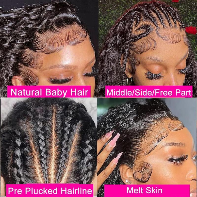 Bling Hair Deep Wave 13x6 13x4 Glueless Wig With Drawstring Hd Lace Frontal Glueless Wig Human Hair For Women Ready to Wear 6x4 Lace Closure Wig Curly Wave Hair