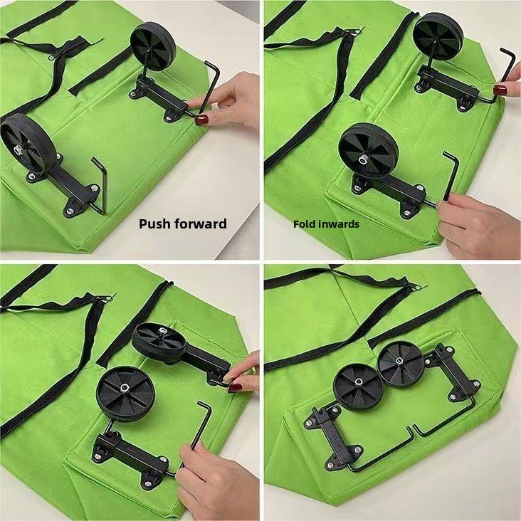 Portable Shopping Cart Foldable Grocery Trolley Lightweight with Wheels for Home Delivery Handcart Small Trailer Ideal for Shopping Tasks