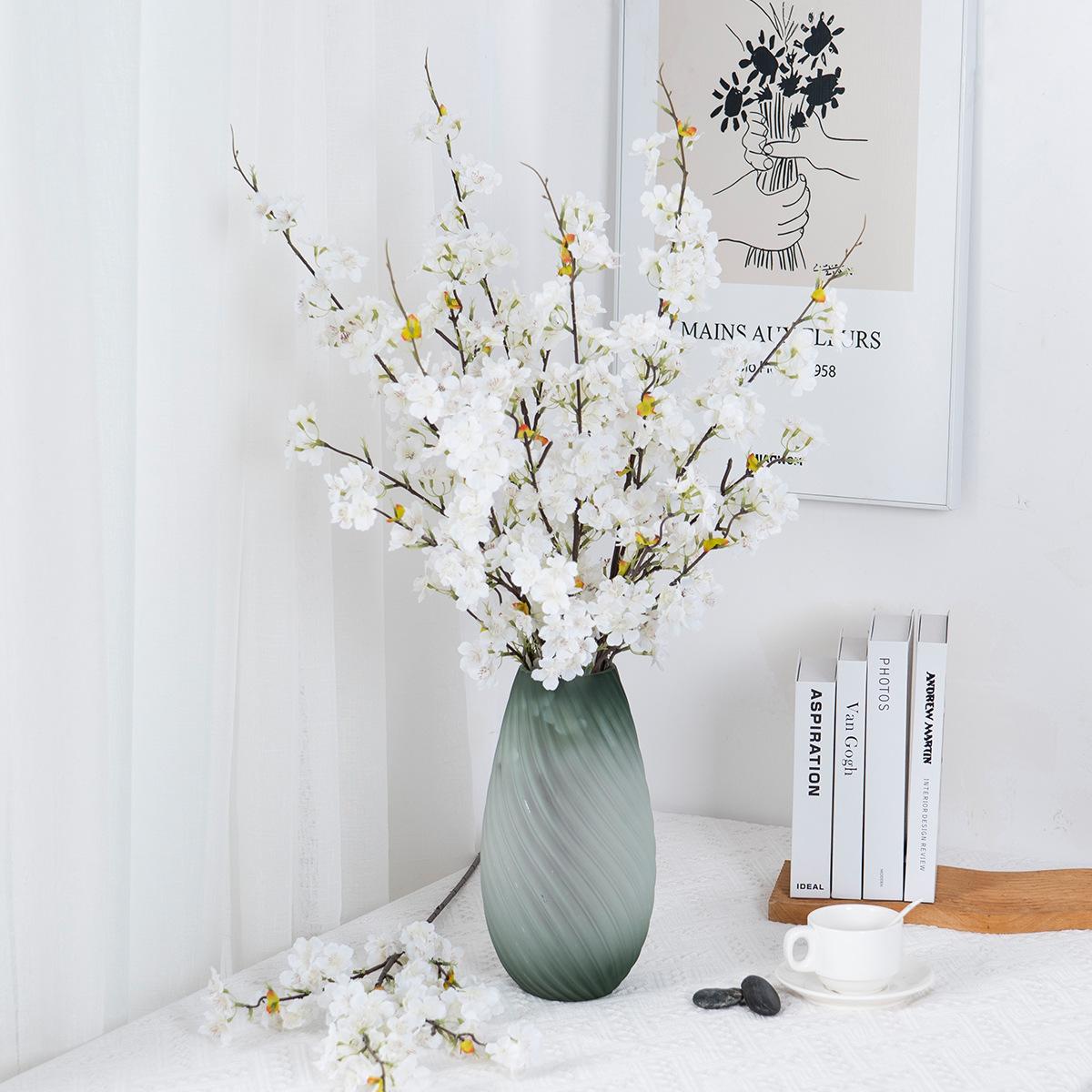 Spring artificial flowers, multi-branched cherry blossom branches, wedding floral arrangements, home decor artificial flowers, hotel decorations, artificial peach blossoms