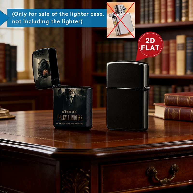 Vintage Peaky Blinders Tommy Shelby Cigarette Pack Case + Lighter Shell, Retro Birmingham Gang Print, Unique Gift for TV Series Fans
