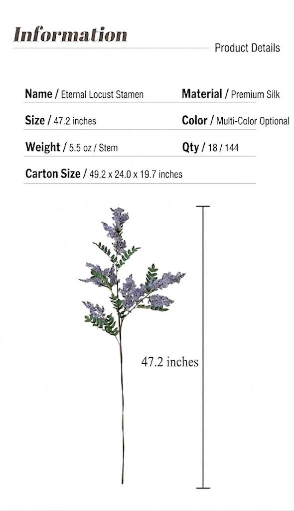 47.2" Forever Cascading Botanicals| Premium Silk Floral Branches for Minimalist Room Decor| Permanent Botanical