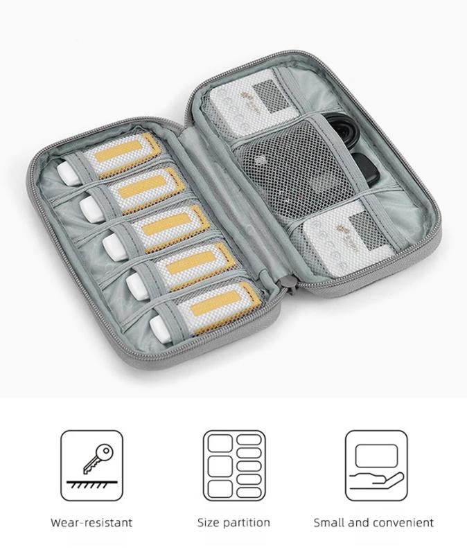 Travel Portable Handbag Mini USB Data Flash Drive Earphone Cable Case Digital Storge Bag U Disk Case Memory Card Organizer Bags