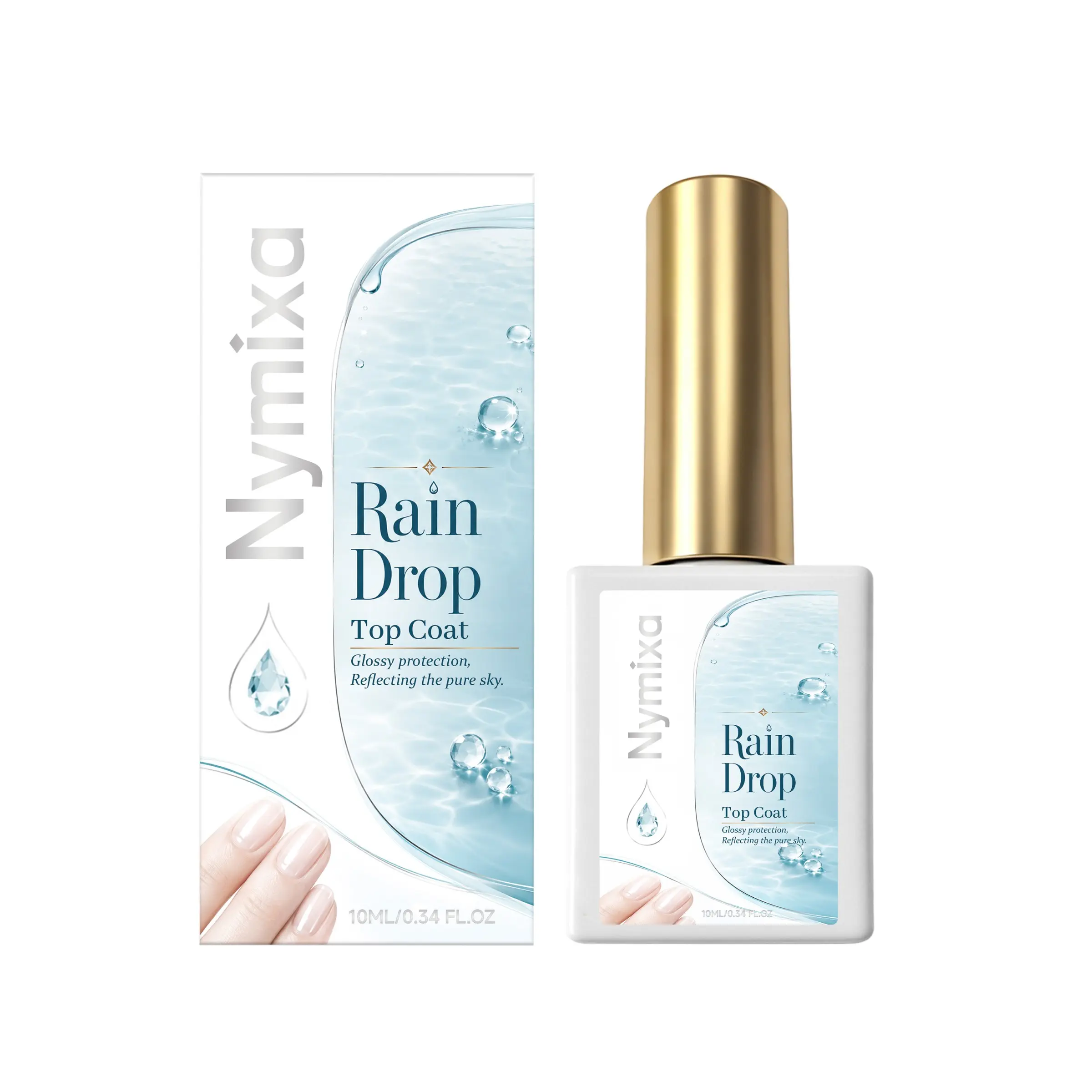 Nymixa Water Drop Top Gel, Nail Builder & Reinforcement Gel, Create 3D Water Drop Texture, Fit Nail Surface, Versatile Portable Nail Top Coat Gel