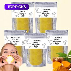christmas turmeric kojic acid cleansing pads set, moisturizing daily skin cleansing pads, rejuvenating exfoliating pads, moisturize skin, facial pore deep cleanser, skincare products, korean skincare, rejuvenating