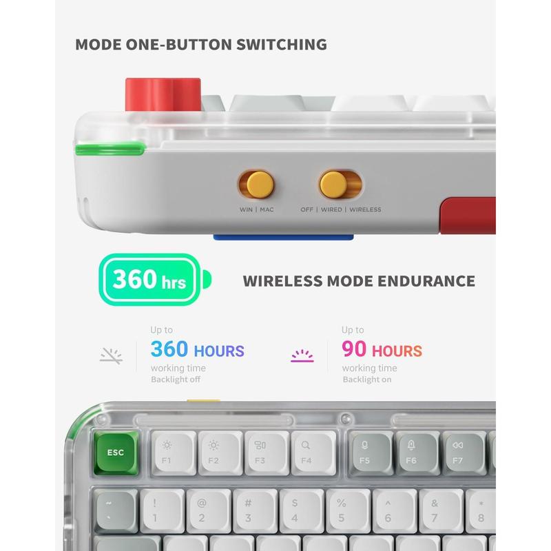 Kick75 Low Profile Keyboard with Volume Knob,75% Hot Swappable Custom  Mechanical Keyboard,80  RGB Backlit with PBT Keycaps,BT/2.4G/USB-C (Brown Nano )