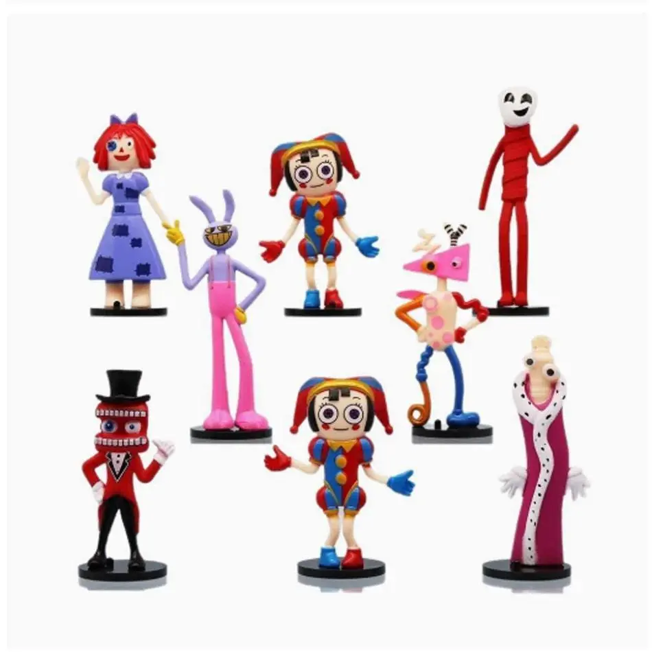 2026 8pcs/set Amazing Circus Digital Anime Figure Ragatha/Jax/Pomni Figure Action Collection PVC Model Doll Toy Birthday Gift