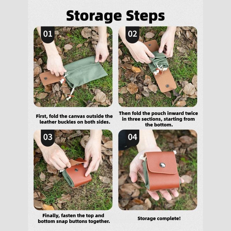 1pc Outdoor Foraging Bag Travel Foraging Bag Waterproof Waxed Canvas Foraging Pouch with Faux Leather Belt for Outdoor Activitie
