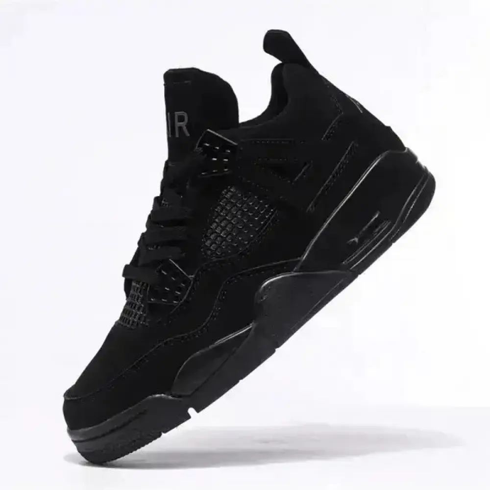 Unisex High-Top Basketball Shoes, Durable Synthetic Leather Athletic Sneakers in Black and Red with Comfortable Anti-Slip Sole for Casual Fitness, Fitness For Everyone