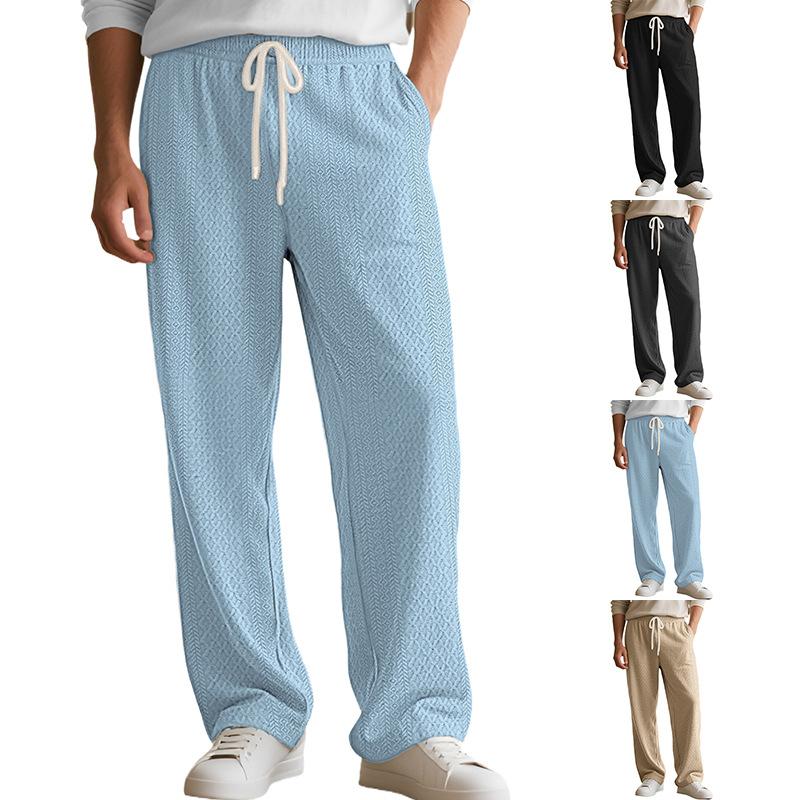 New loose casual sports pants with textured jacquard knit, European and American , available on Temu