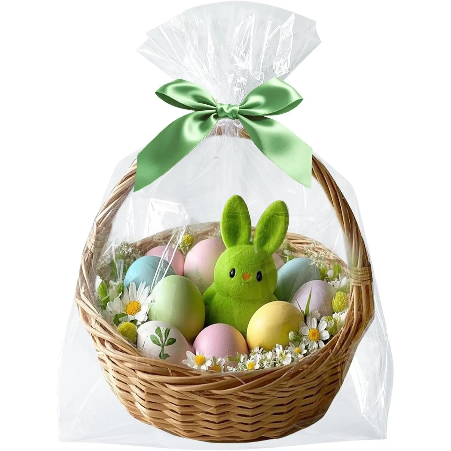 10 Pack Clear Cellophane Bags 16x24 Inch - Durable Clear  Bags for Small & Medium Easter Baskets, Cellophane Wrap for  Baskets Party Favors, Bridal or  Showers - 2.8 Mil Thick