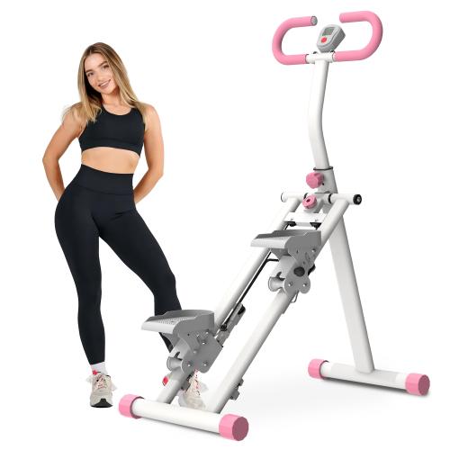 [Bellemave]Stair Stepper for Home-Upgrade Vertical Climber Workout Machine for Full-Body Exercise Climber Fitness Equipment with Stable Frame Adjustable Handlebar-Pink