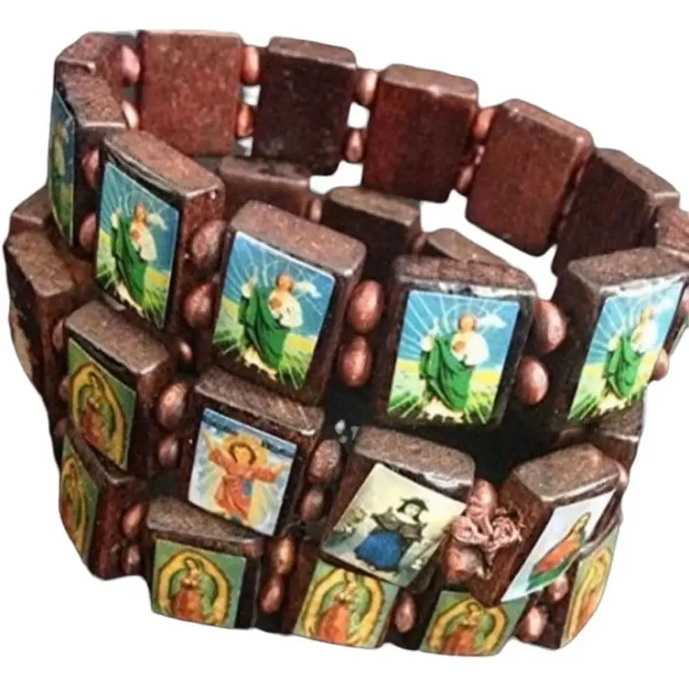 36 X Religious Bracelet with Mix Saints Saint  Jude & Guadalupe for Baptism/Religious Favor