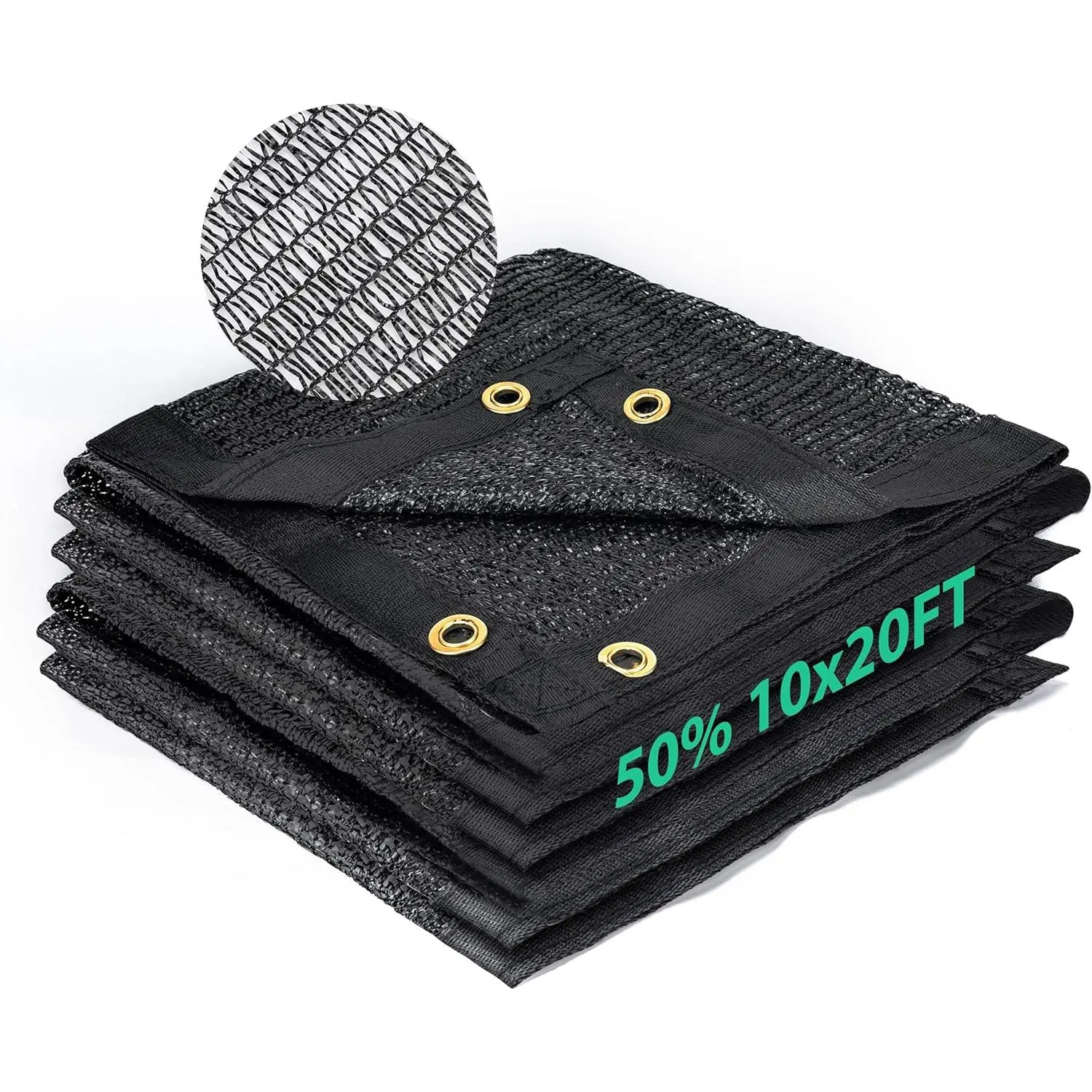 50% Shade Cloth 10x20 ft, Breathable HDPE Mesh Sun Shade Tarp for & Greenhouse, UV Resistant Shade with Copper Grommets for Plants,, Yard