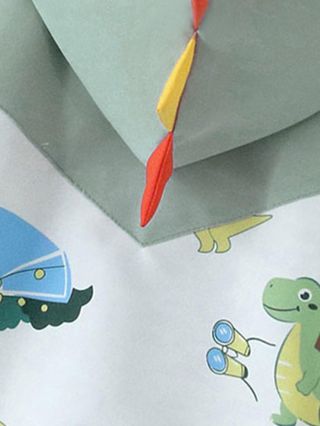 Boy's Cartoon Dinosaur Print Zip Up Hooded Jacket, Cute Casual Long Sleeve Outerwear for Spring & Fall, Kids Clothes for Daily Wear