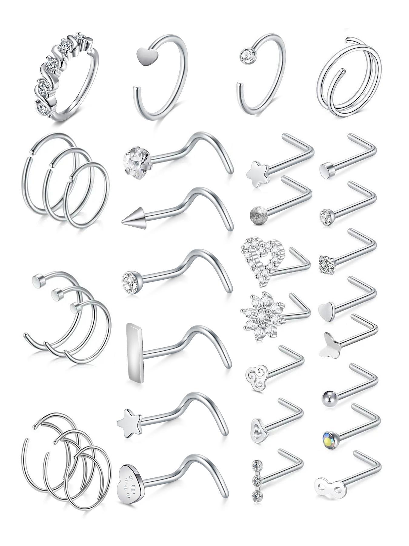 Simple Elegant Rhinestone Decor Nose Ring, Gift for Wife, Nose Studs for Women, Body Jewelry for Party, Daily Clothing Decor, Exquisite Jewelry for Gift Simple Elegant Rhinestone Decor Nose Ring, Gift for Wife, Nose Studs for Women, Body Jewelry for Party, Daily Clothing Decor, Exquisite Jewelry for Gift