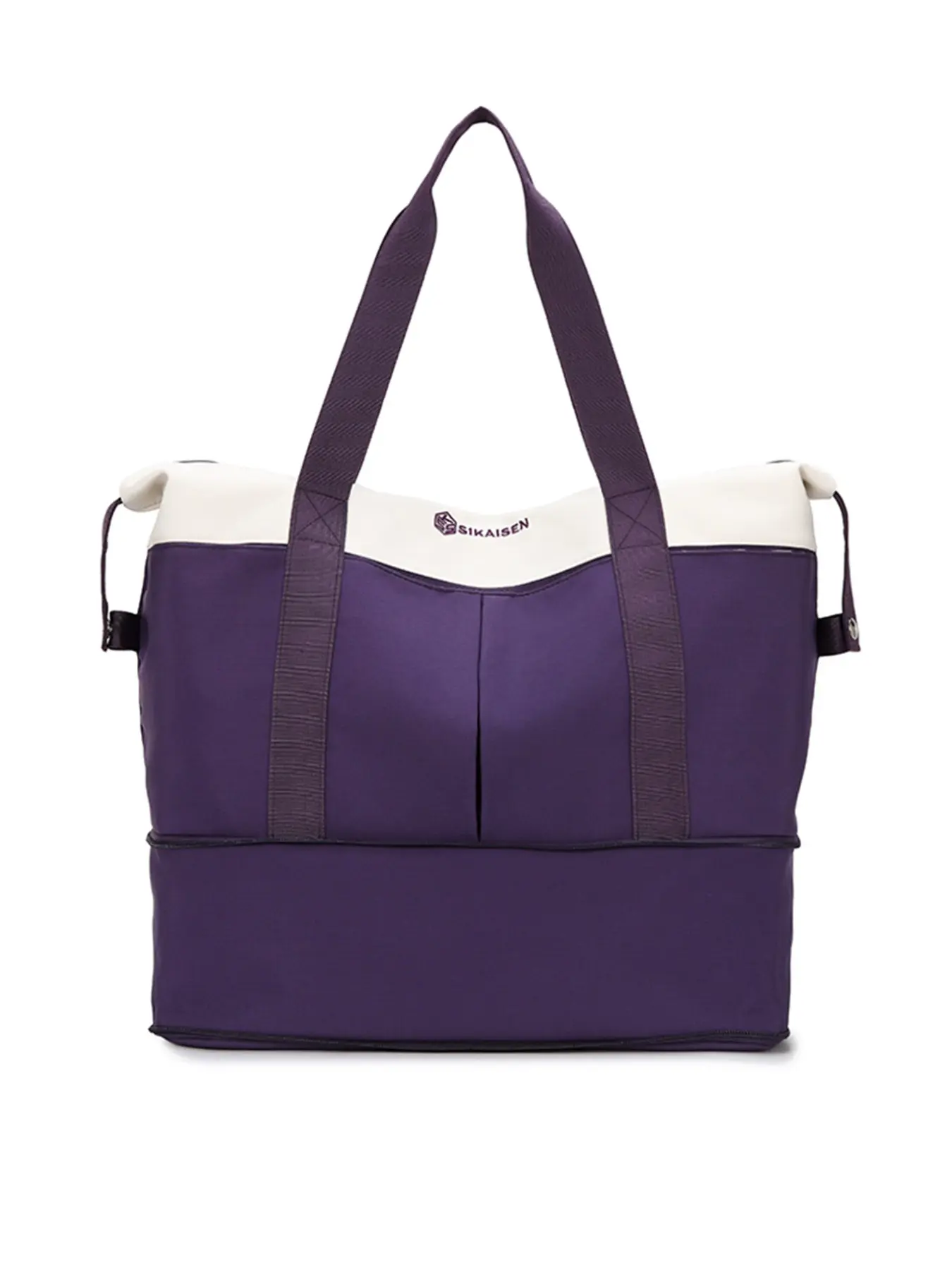 Expandable Travel Tote Bag, Dry Wet Separation, Waterproof Yoga Gym Bag, Multi-Compartment, Shoulder Crossbody, Luggage Strap Included