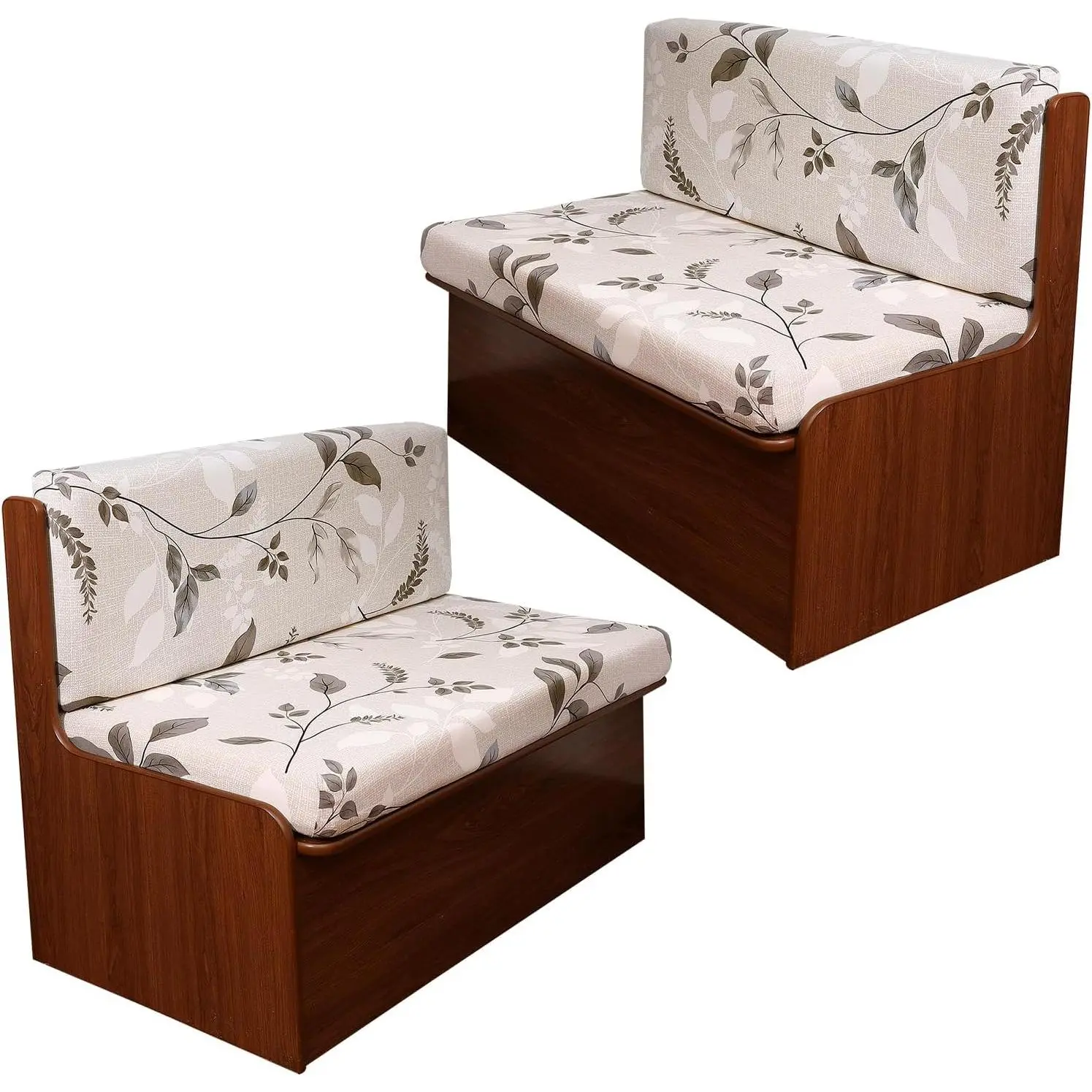 2 Sets Printed Stretch RV Dinette Cushion Covers Camper Cushion Slipcover 2 Seat Sofa Chair Cover Furniture Protector for RV Camper Car Bench, Includes 2 Backrest Covers & 2 Bench Covers 01