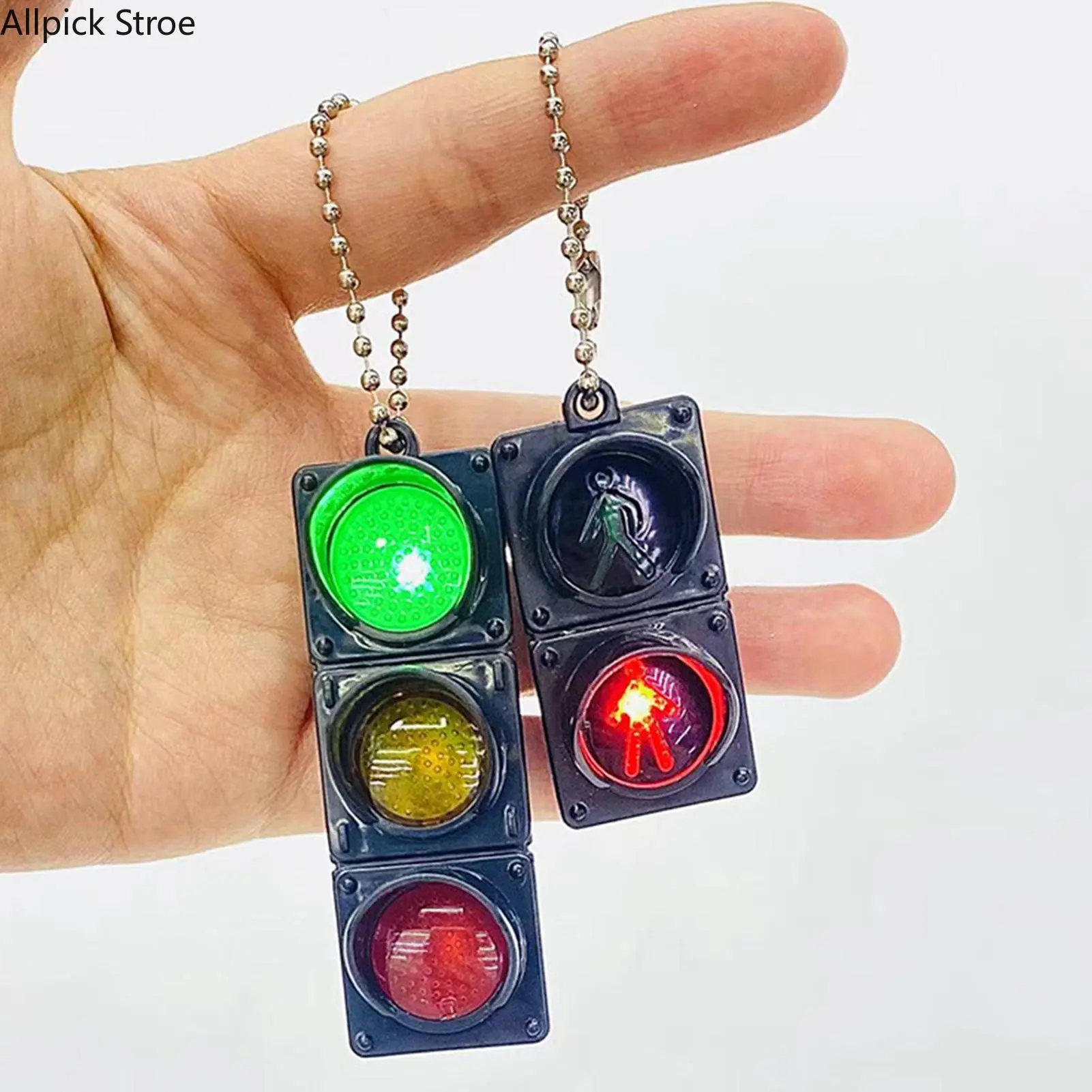 1/2PC LED Traffic Light Keychain for Car, Pedestrian Traffic Signal Key Ring, Novelty Key Holder with Working LED Lights, Fun Mini Traffic Light Pendant for Backpack, Keys, Bag Accessories, Party Favors and Kids Gift tiktokshopbacktoschool