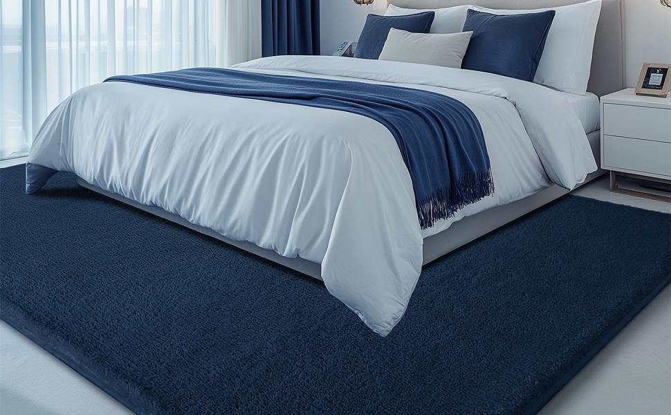 FAMVAL Large Size Plush Rugs Big Fluffy Area Rug Non-slip Soft Shaggy Ultra-comfortable Carpet Mats for Livingroom Bedroom Nursery Home Decor Navy Blue Christmas gifts FAMVAL Large Size Plush Rugs Big Fluffy Area Rug Non-slip Soft Shaggy Ultra-comfortable Carpet Mats for Livingroom Bedroom Nursery Home Decor Navy Blue Christmas gifts