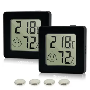 Mini Hygrometer Indoor Thermometers Humidity Meter 2 Pack Humidity Meters Gauge Digital Room Thermometer Hygrometer for Humidors Greenhouse Cellar Office