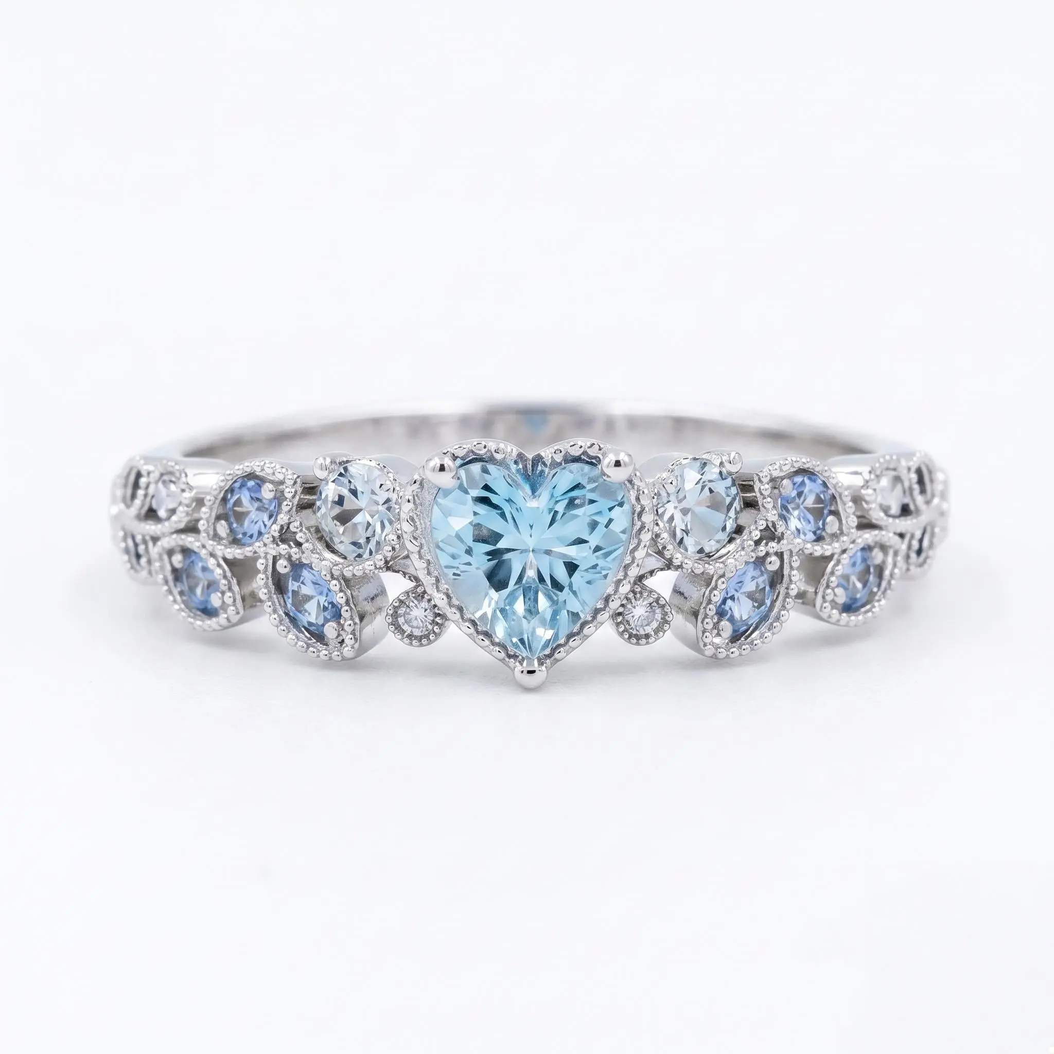 Heart of Ocean Ring, Engagement Ring Wedding Promise Ring with Elegant Design and Sparkling CZ