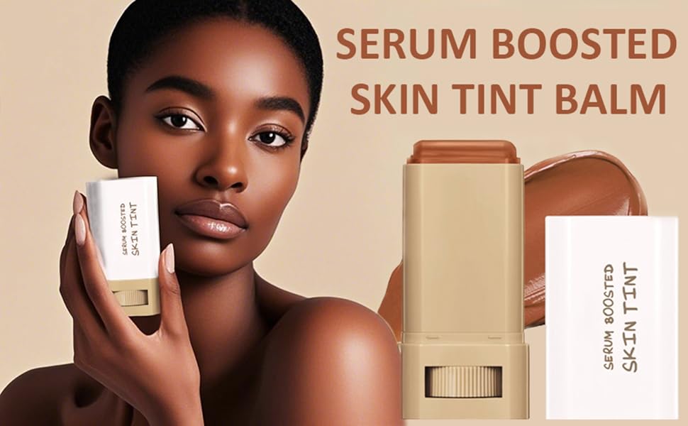 Beauty Balm Serum Boosted Skin Tint, Foundation Stick, Tinted Moisturizer, Concealer Stick for Foundation Makeup, Full Coverage Foundation, Contour Sticks for Face Makeup, Radiant & Dewy Finish (#03)