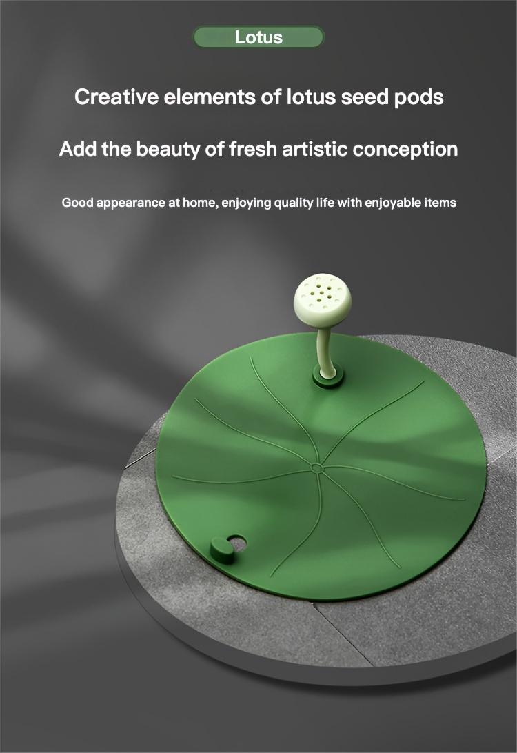 A Single Silicone Drain Cover Shaped Like a Lotus Leaf, Multifunctional Sealing Cap for Drains, Prevents Odors And Insects in Bathrooms And Kitchens, Easy to Install And Clean, Hair Filter for Drainage, Drain Plug