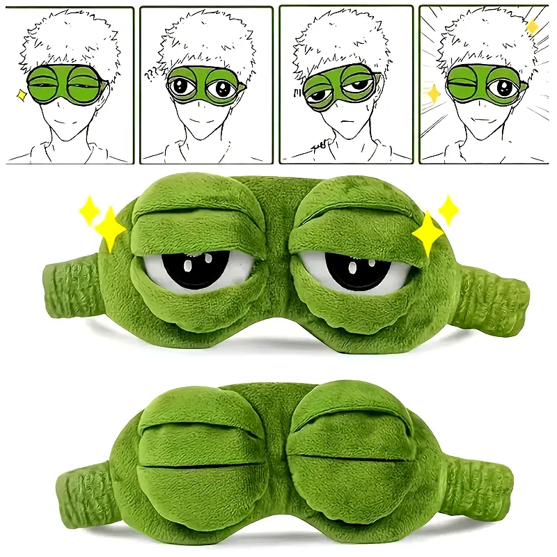 1pc Cuddlebuddy Soft Frog Sleep Mask, Comfortable Eye Protection for Restful Naps And Power Outages, Normal Skin, Sleep Accessory, Lanolin-Free Material