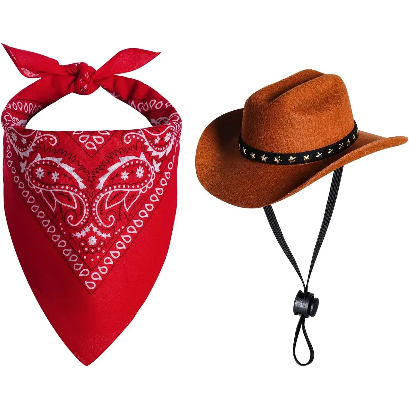 Cowboy Costume Halloween Costumes for Dogs  Cowboy Hat with Bandana Scarf (Small)