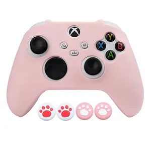 Pink Soft Silicone Protective Case For Xbox Series S / X Controller Skin Gamepad Cover Games Accessories for XSX Joystick Cases Game Console Accessories