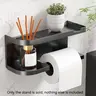 Wall-Mounted Toilet Paper Holder, Dual-Use Bathroom Accessory, Tissue Box Dispenser, Ideal for Home and Hotel Use