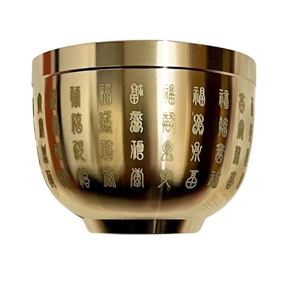 Feng Shui Hundred Blessings Bowl Made Of Solid Copper, Exquisite Mini Craft Ornament For Home And Office Decoration, Symbolizes Good Fortune And Wealth With Fine Handmade Workmanship