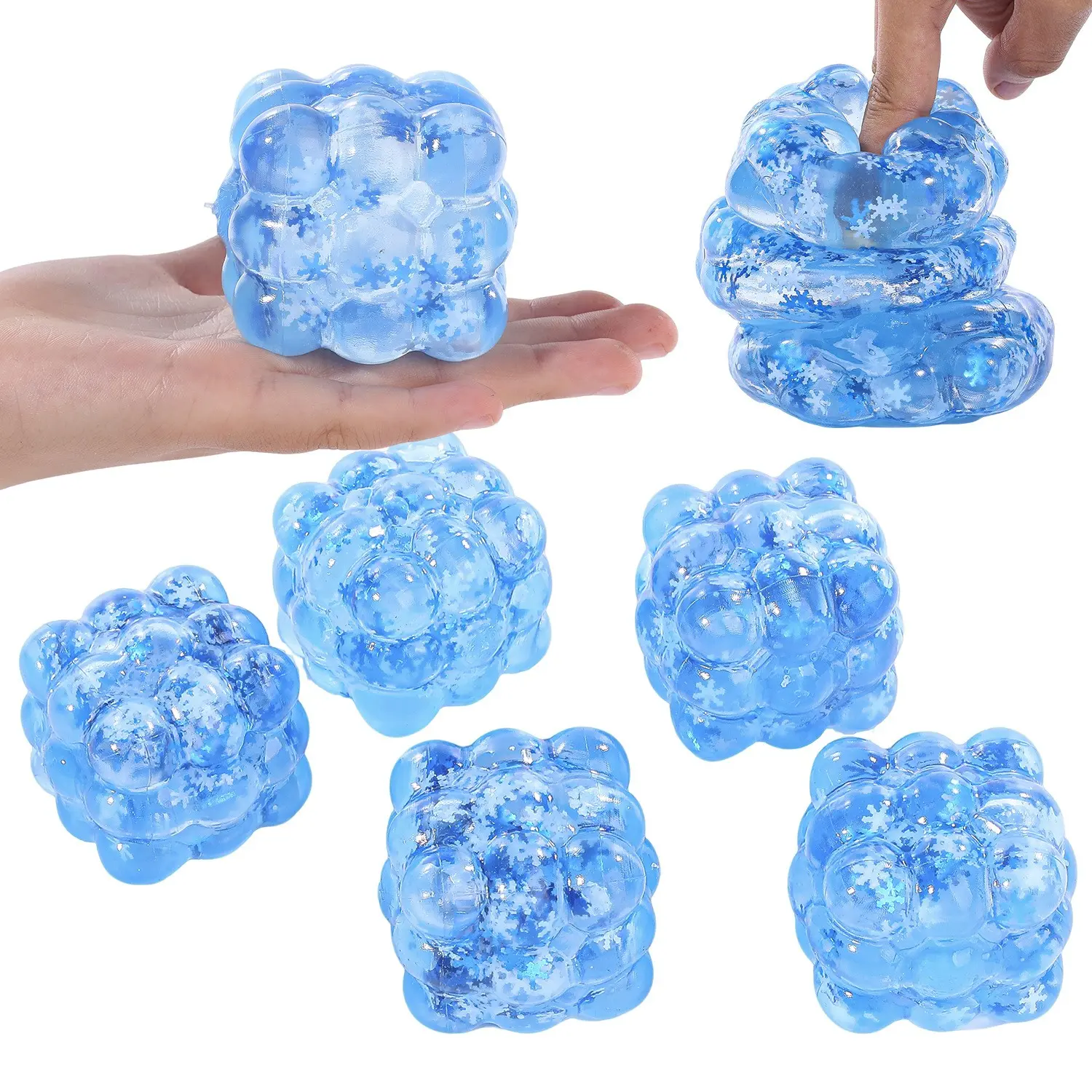 12pcs Snowflake Ice Cube Puzzle Mallow Stress Relief Toy, Unisex Slow Rebound Fidget Toy, Perfect for Relaxation and Fun, Slow Rising Squishy