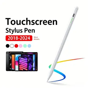 1PC Universal USB-C Rechargeable Active Touch Stylus Pen, Compatible with Most 2018-2024 Touchscreen Tablets & Android Phones, Support Palm Rejection, Tilt & Pressure Sensitivity, Magnetic Attachment, Power Indicator, Come with 2 Replacement Nibs